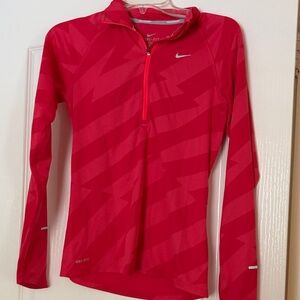 Nike Women's Long Sleeve Red Performance Tee